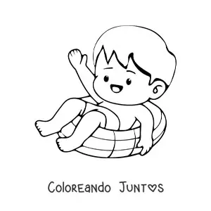 Imagen para colorear de un niño feliz en verano