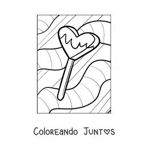 Imagen para colorear de una paleta de verano