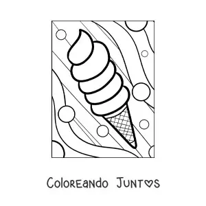 Imagen para colorear de un helado de barquilla para el verano