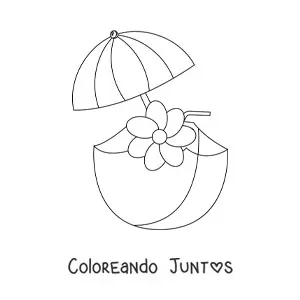 Imagen para colorear de una bebida refrescante para el verano