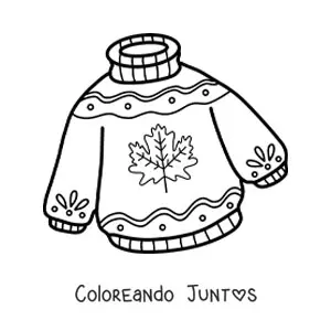 Imagen para colorear de un suéter de otoño