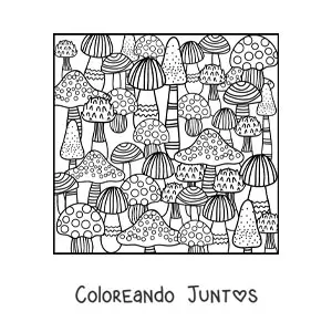 Imagen para colorear de varias setas de otoño