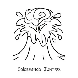 Imagen para colorear de una erupción volcánica