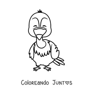 Imagen para colorear de un buitre del desierto animado