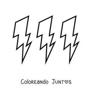 Imagen para colorear de 3 rayos