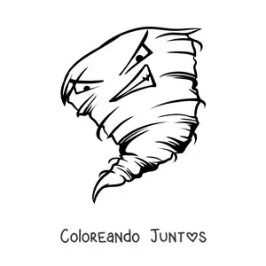Imagen para colorear de huracán animado malvado