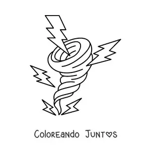 Imagen para colorear de huracán con 5 rayos