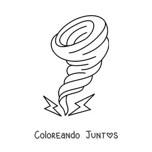 Imagen para colorear de huracán con 2 rayos