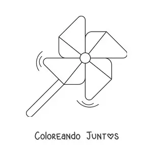 Imagen para colorear de molinillo de viento girando