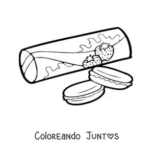 Imagen para colorear de un paquete de galletas de fresa