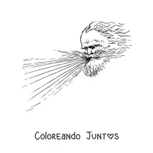 Imagen para colorear de dios del viento soplando