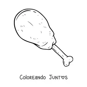 Imagen para colorear de un muslo de carne de pollo