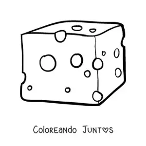 Imagen para colorear de un queso de tipo cheddar