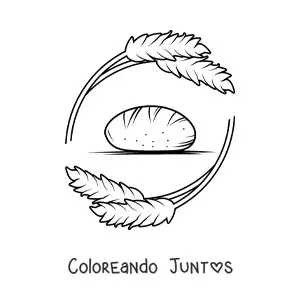 Imagen para colorear de un trozo de pan de harina de trigo