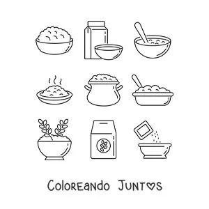 Imagen para colorear de diferentes formas de comer avena