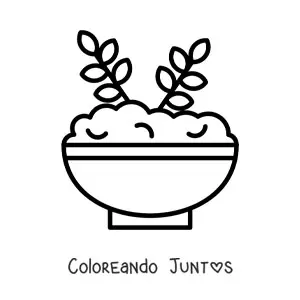 Imagen para colorear de un plato lleno de avena