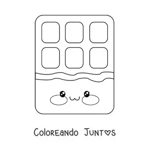 Imagen para colorear de una barra de chocolate kawaii