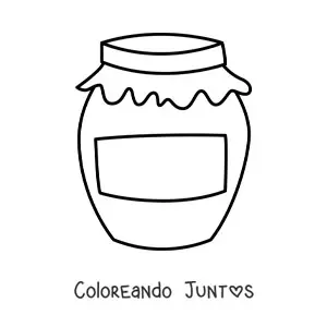Imagen para colorear de un tarro de miel con etiqueta