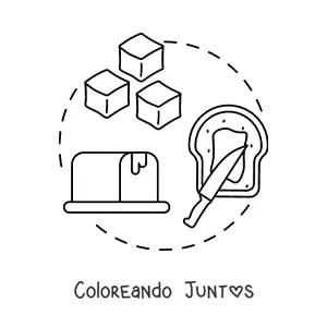 Imagen para colorear de tipos de mantequilla