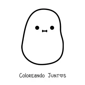 Imagen para colorear de una papa kawaii