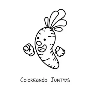 Imagen para colorear de una caricatura de una zanahoria
