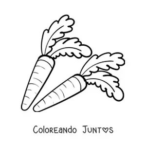 Imagen para colorear de dos zanahorias con hojas