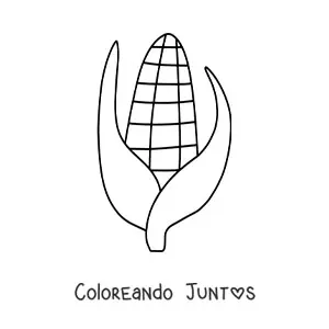 Imagen para colorear de una mazorca de maíz