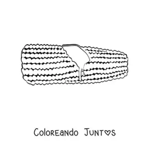 Imagen para colorear de una mazorca de maíz con mantequilla
