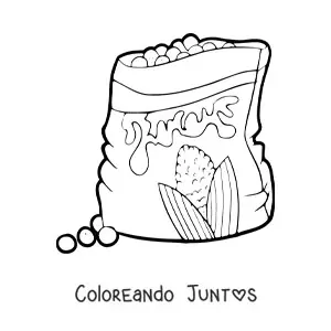 Imagen para colorear de una bolsa de frituras de maíz
