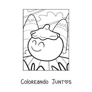 Imagen para colorear de un tomate animado