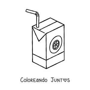 Imagen para colorear de un envase de jugo de naranja