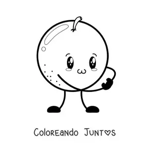Imagen para colorear de una naranja animada sonriente