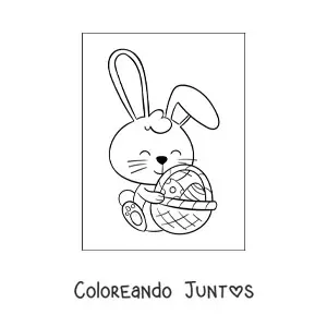 Imagen para colorear del conejo de pascuas animado
