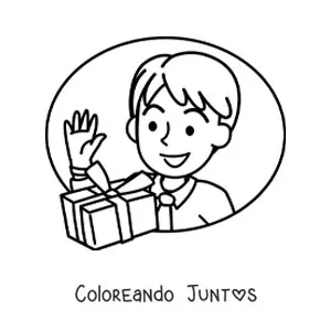Imagen para colorear de un regalo para papá por el día del padre