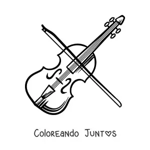 Imagen para colorear de un violín sencillo