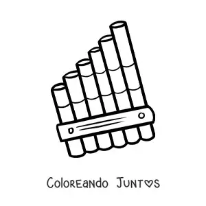 Imagen para colorear de una flauta de pan
