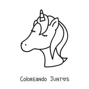 Imagen para colorear kawaii de la cabeza de un unicornio