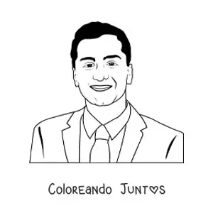 Imagen para colorear de un hombre feliz usando corbata estilo realista
