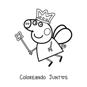 Imagen para colorear de Peppa vestida como un hada