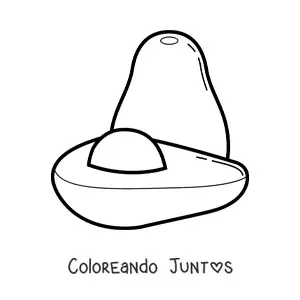 Imagen para colorear de un aguacate junto a medio aguacate
