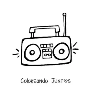 Imagen para colorear de una radio grabadora portátil con antena