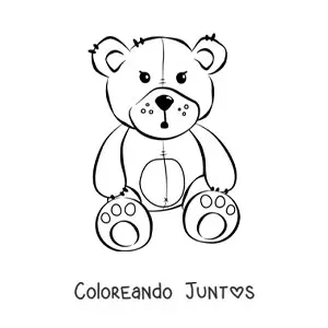 Imagen para colorear de un oso de peluche