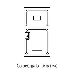 Imagen para colorear de una puerta de madera sencilla
