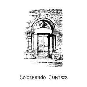 Imagen para colorear de una puerta realista
