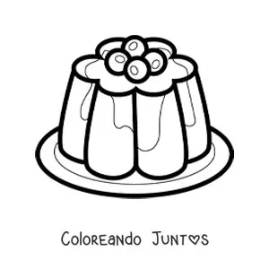 Imagen para colorear de una gelatina con arándanos
