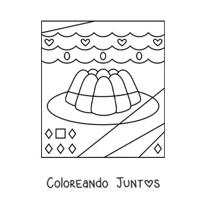 Imagen para colorear de una gelatina con figuras geométricas