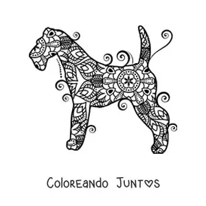 Imagen para colorear de un mandala de perro