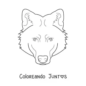 Imagen para colorear de una cabeza de lobo salvaje