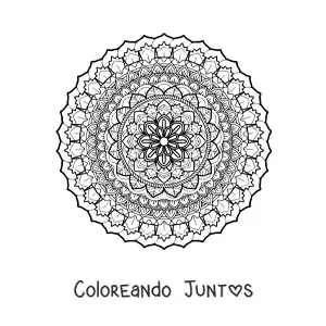 Imagen para colorear de un mandala difícil bonito