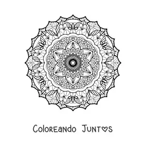 Imagen para colorear de un mandala difícil bonito